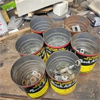 7 smaller cans with hardware