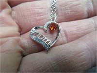 Ornate (Mom) Heart Necklace (Mother's Day)