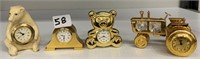 Lot of 4 Miniature Clocks (see photo)