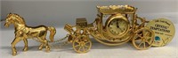 Miniature Carriage with Horses Clock