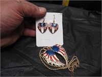 Patriotic Necklace & Earrings Set