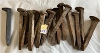 15 Antique Railroad Spikes (NO SHIPPING)(6"L)