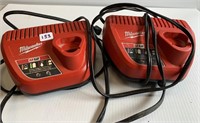 2 Milwaukee Chargers(untested) NO SHIPPING