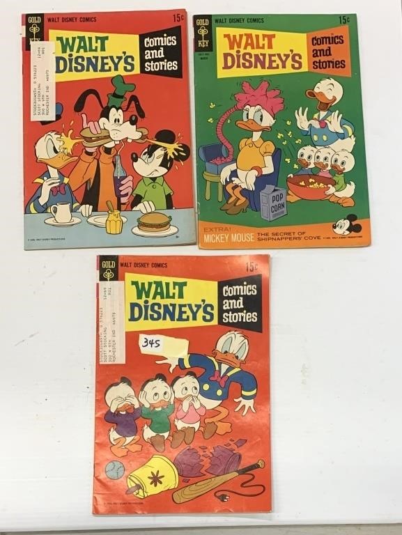 3 Walt Disney 15 Cents Gold Key Comics (see photo)