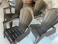 Muskoka Chairs x4  & End Tables Plastic x2