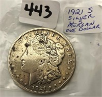 1921S Silver U.S. Morgan One Dollar Coin