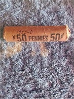 1 Roll of 1952-D Wheat Pennies