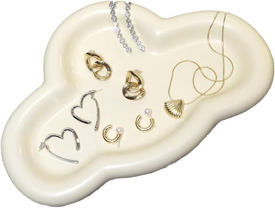 Cloud-Shaped Ceramic Jewelry Tray Dish