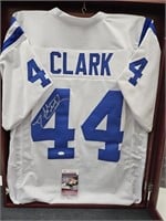 Autographed D Clark Jersey with COA & Display