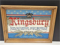 Kingsbury Malt Framed ADV Mirror Sign 18 x 14"