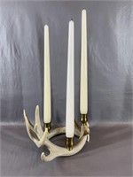 A Deer Antler/Shed 3 Pillar Candlestick Holder
