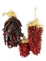 (3) Dried Chili Pepper Wall Hangings