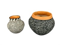 (2) Contemporary Signed Acoma Pottery Vases.