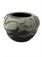 A Santa Clara Pueblo Carved Blackware Vase By