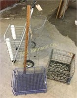 LOT SMALLER WIRE ORGANIZERS + CREEL, GROCERY CART