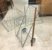 LOT LARGER WIRE ORGANIZERS + GROCERY CART