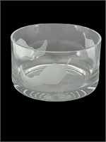 A Wagner Crystal Art Etched Glass Bowl “Chili