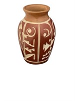 A Santa Clara Pottery Vase By Tina Diaz Signed.