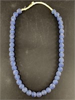 Strand of blue sand cast beads