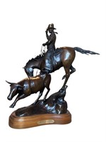 An H Clay Dahlberg "Wild Men & Wild Cattle" Bronze