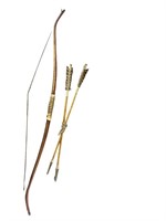 A Native American Bow & Arrows. Bow is 42" Long
