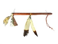 A Native American Tribal Ax w/ Feather Accents