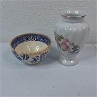 5 INCH BOWL AND 6 INCH VASE