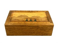 A Southwest Style Wood Jewelry Box w/ Turquoise
