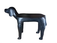 A Carved Wood Dog Stool 20.5"H x 24"W x 9"D