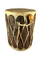 A Native American Drum w/ Stretched Rawhide & (2)