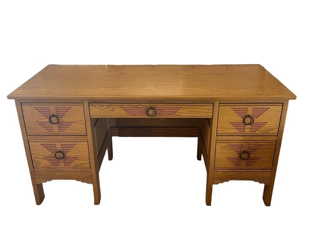 A Mock Woodworking Co Desk 30"H x 60"W x 26"D