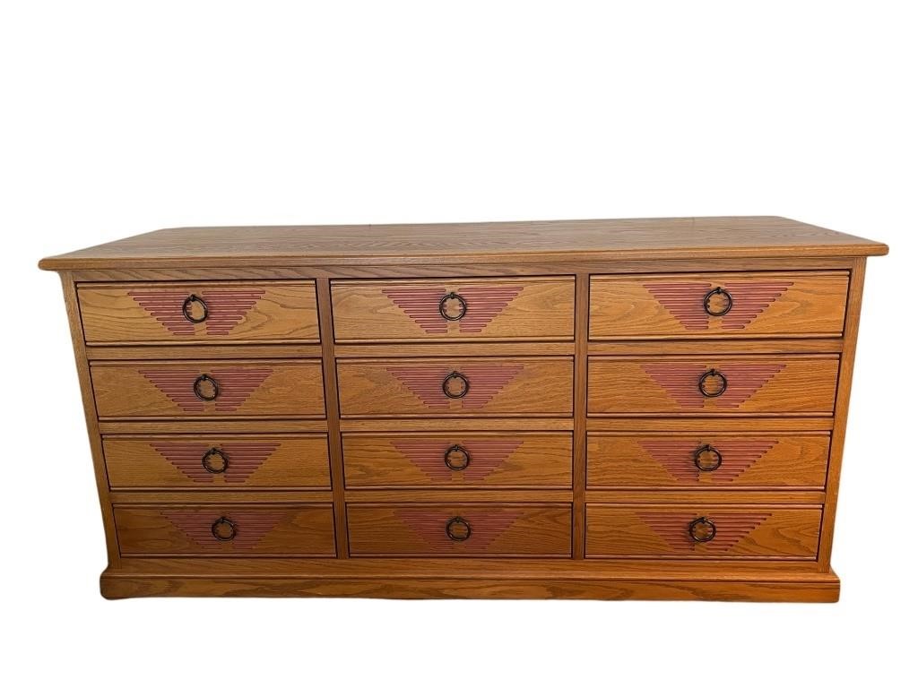 A "Mock Woodworking Co" 12 Drawer Chest