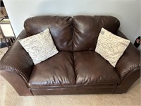 Two Couches Brown Leather