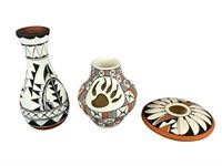 (3) Southwest Pottery Vases 2"-7.5"H. All Signed