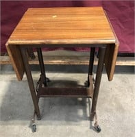 Vintage Metal And Wood Typewriter Table