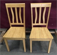 Great Pair of Light Oak Chairs