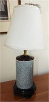 Chinese font boudoir lamp with wooden base and