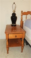 Pair of single drawer Maple open face end tables