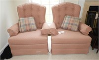 Pair of Disque Furniture Co. Pink upholstered