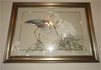 Art LeMay framed print of Egrets and Blue Heron