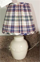Longaberger Pottery lamp with shade 15”
