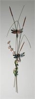 Metal and porcelain enameled figural dragonfly