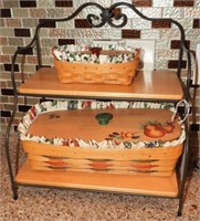 Longaberger metal two tier basket stand and