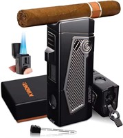 All-in-one Cigar Lighter with Quad Jet Torch
