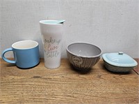 STARBUCKS Coffee Mug +Travel Mug +Bowl +Covered