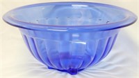 Vintage Blue Glass Mixing Bowl 4.5x9.5"