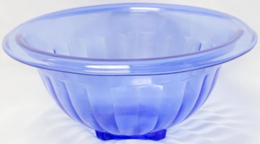 Vintage Blue Glass Mixing Bowl 3x8"
