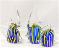 3 Murano Glass Fish 5.5"