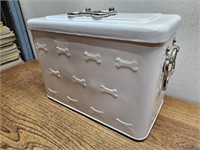 White METAL Storage Box@6.25x11x8inH with SCOOP