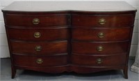 Mahogany double bow front dresser